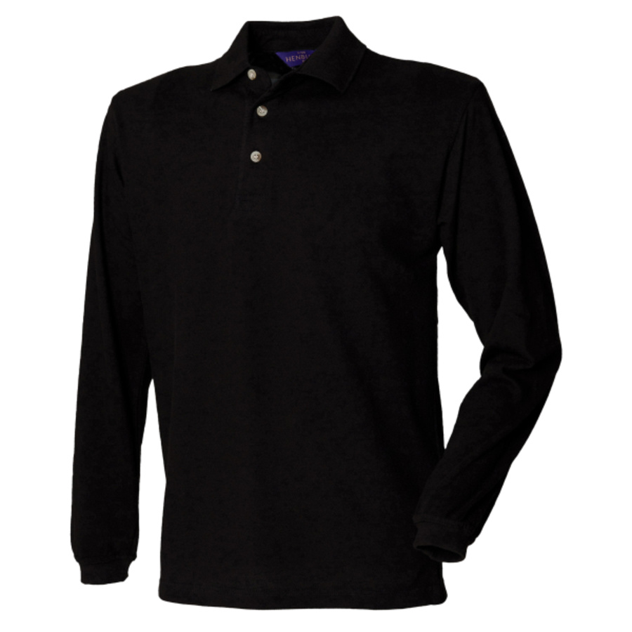 Long sleeve cotton polo shirt Thumbnail