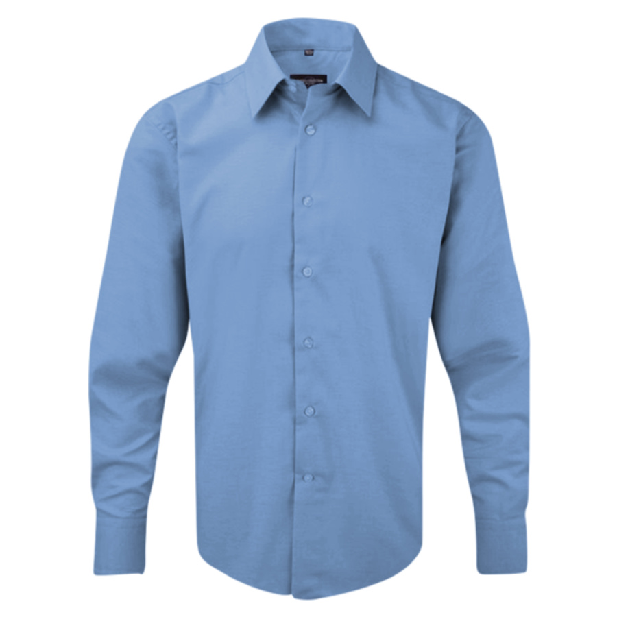 Long sleeve polycotton easycare fitted poplin shirt Thumbnail