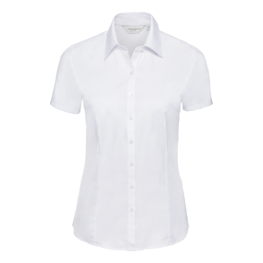 Women's short sleeve herringbone shirt Thumbnail