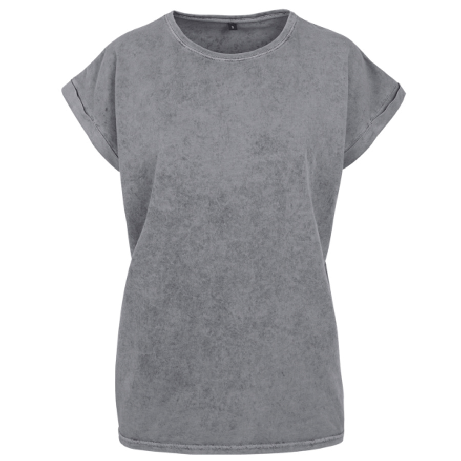 Women's acid washed extended shoulder tee Thumbnail