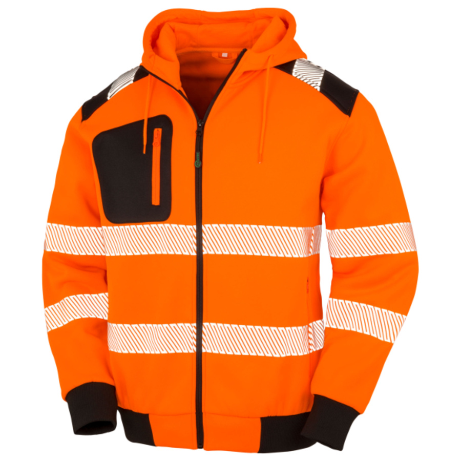Recycled robust zipped safety hoodie Thumbnail